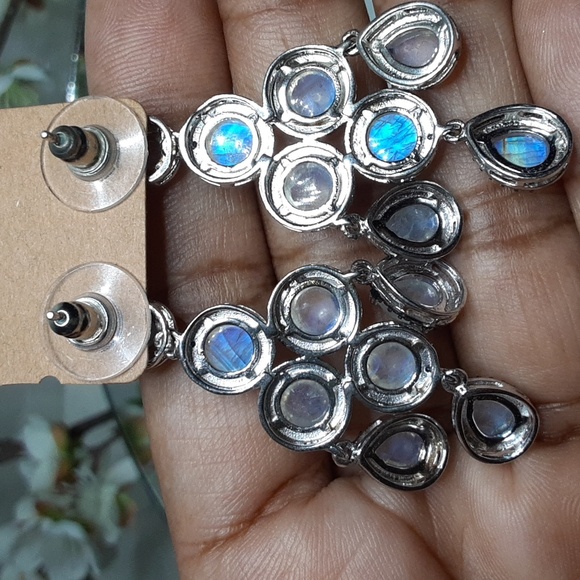 PRICE IS FIRM. 925 Moonstone Chandler Earrings.